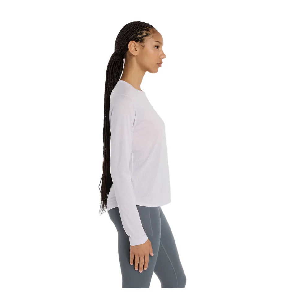 New Balance Women's Athletics Long Sleeve in Taro Heather AW25 - Image 3