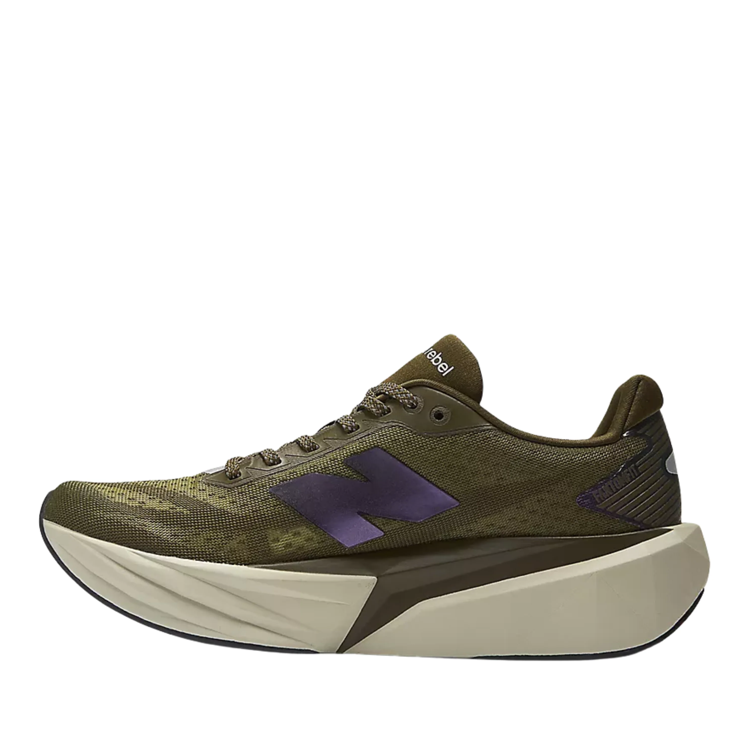 New Balance Women's Fuelcell Rebel v5 High Viz Running Shoes in Woodland/Shipyard/Silver Metallic AW25 - Image 3