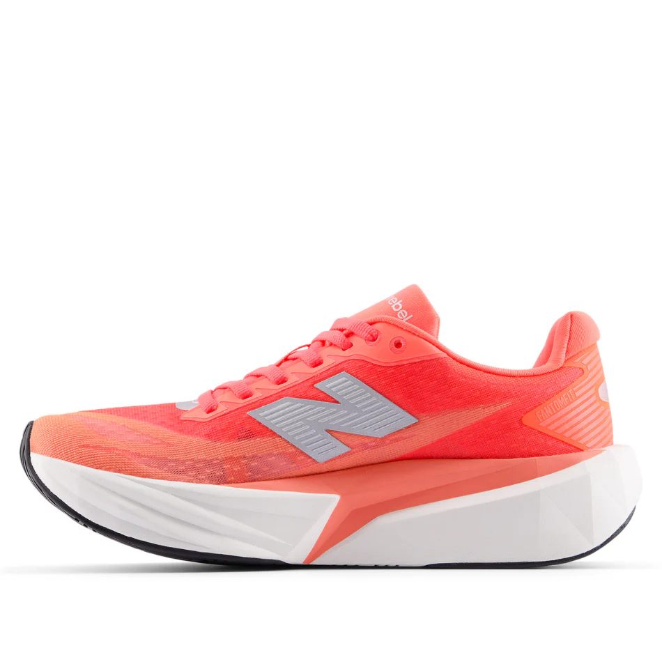New Balance Women's Fuelcell Rebel V5 Running Shoes in Urgent Red/White/Silver Metallic AW25 - Image 6