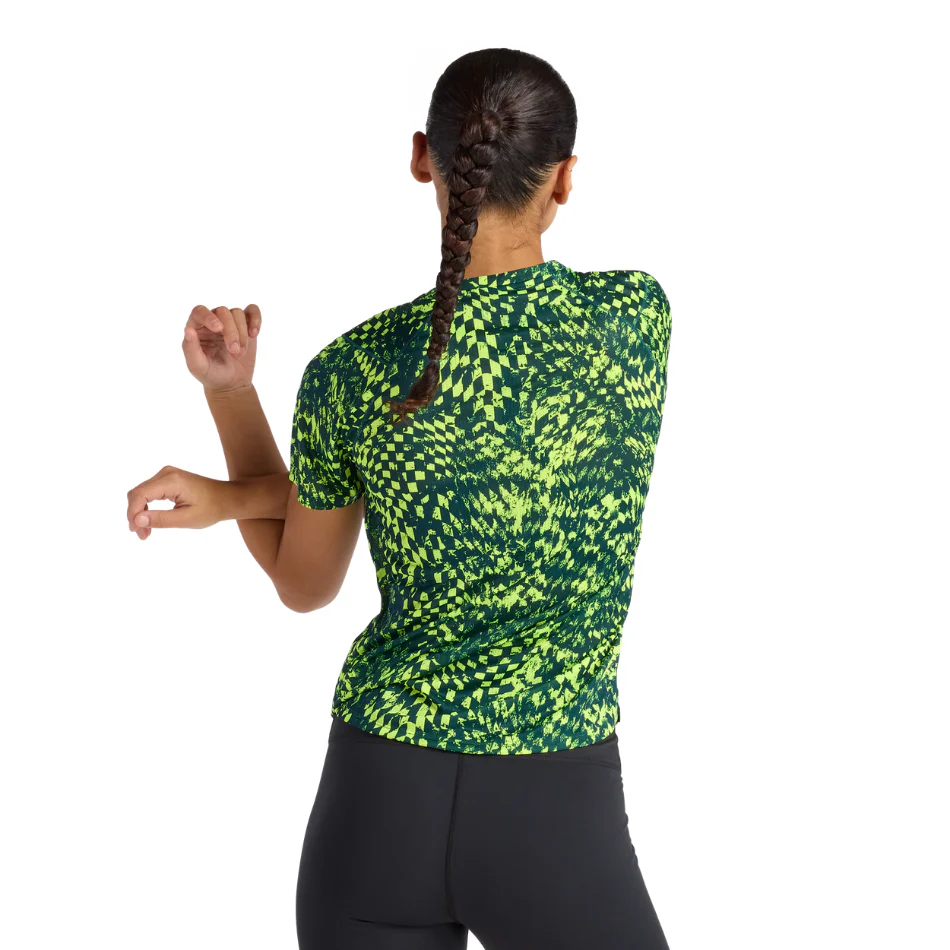 New Balance Women's London Edition Athletics Print T Shirt in Alkaline Green SS26 - Image 2