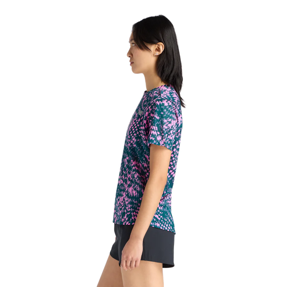 New Balance Women's London Edition Athletics Print T Shirt in Pink Heat SS26 - Image 3