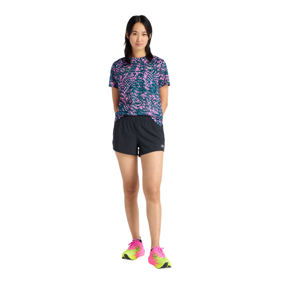 New Balance Women's London Edition Athletics Print T Shirt in Pink Heat SS26 - Image 4
