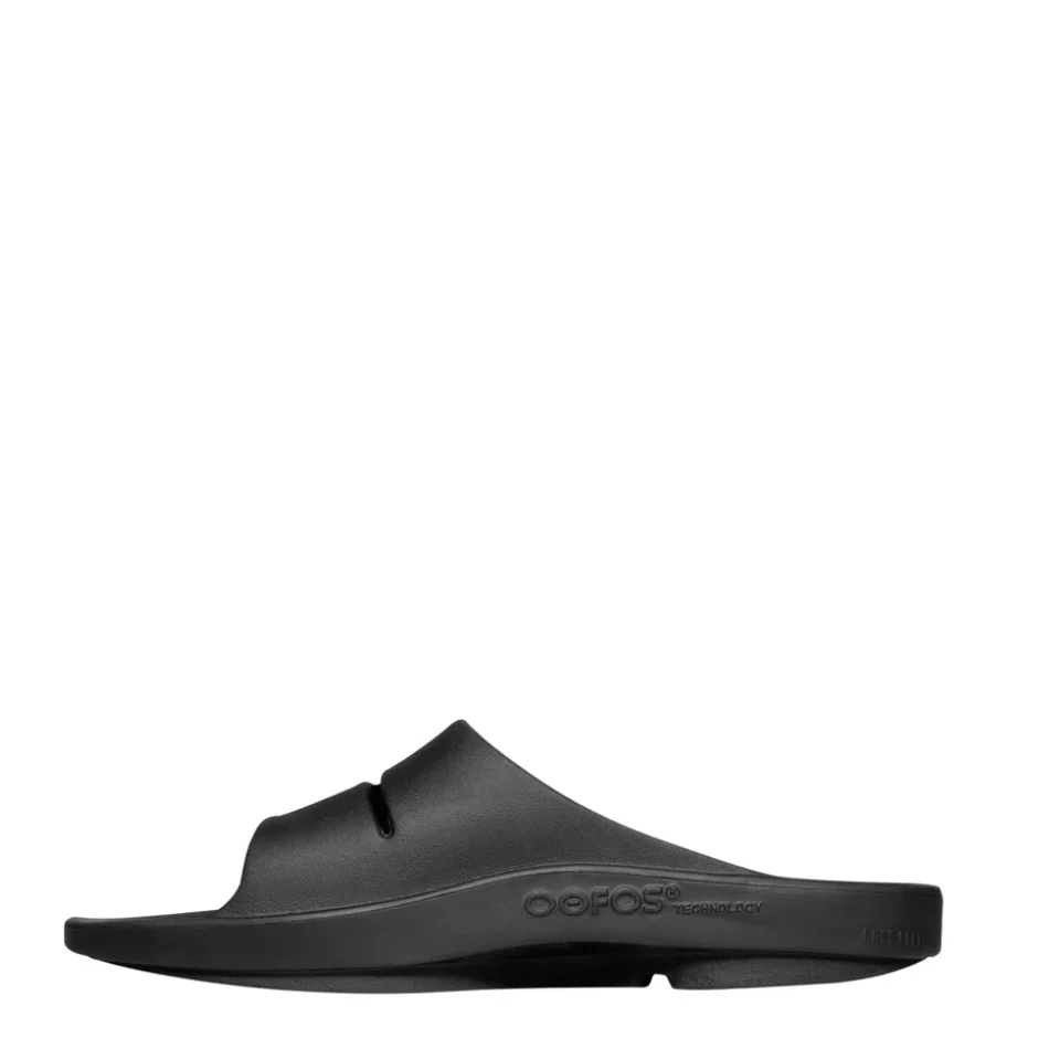 OOFOS OOahh Slide Sandal in Black - Image 3