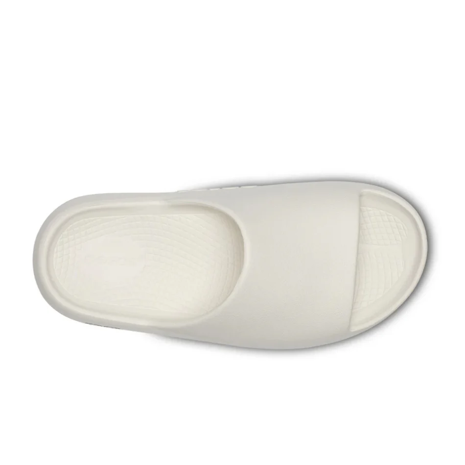 Oofos Women's Plus Slide Sandal in Chalk - Image 3