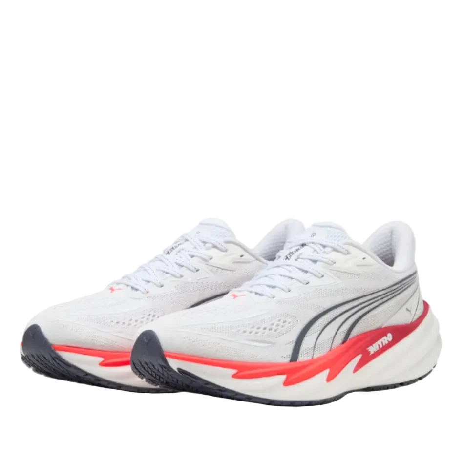 Puma Men's Velocity NITRO 5 Running Shoes in PUMA White/Ultra Red AW26 - Image 3