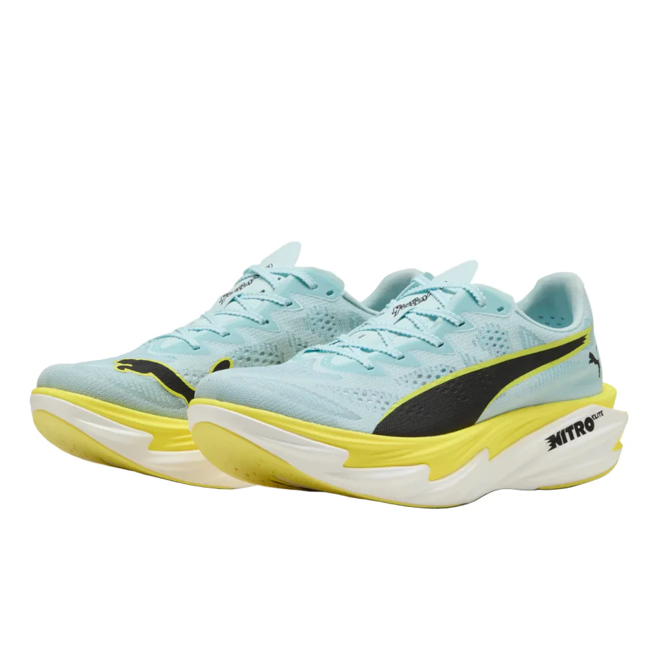 PUMA Women's Deviate NITRO Elite 4 Running Shoes in Fresh Water/Lemon Crush SS26 - Image 3