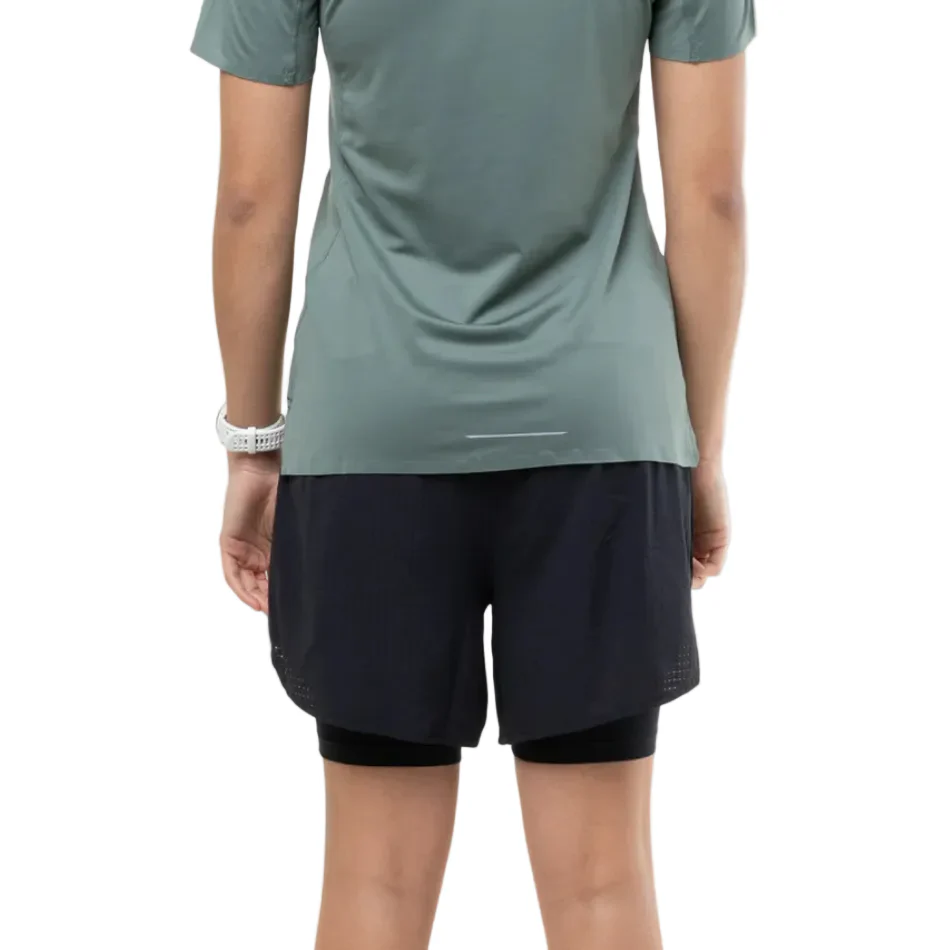 Ronhill Women's Tech All-Terrain 5" Twin Short in All Black SS26 - Image 4