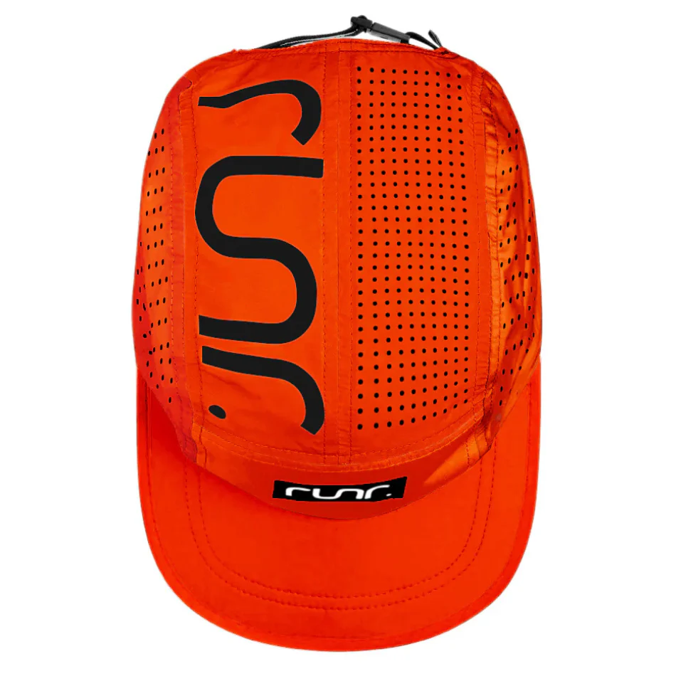 Runr Lumos Reflective Technical Running Hat in Midnight Orange AW25 - Image 2