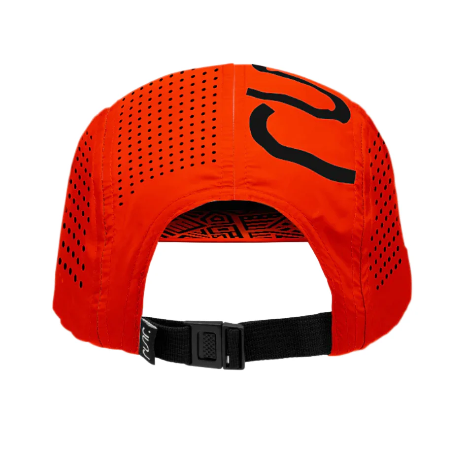 Runr Lumos Reflective Technical Running Hat in Midnight Orange AW25 - Image 3