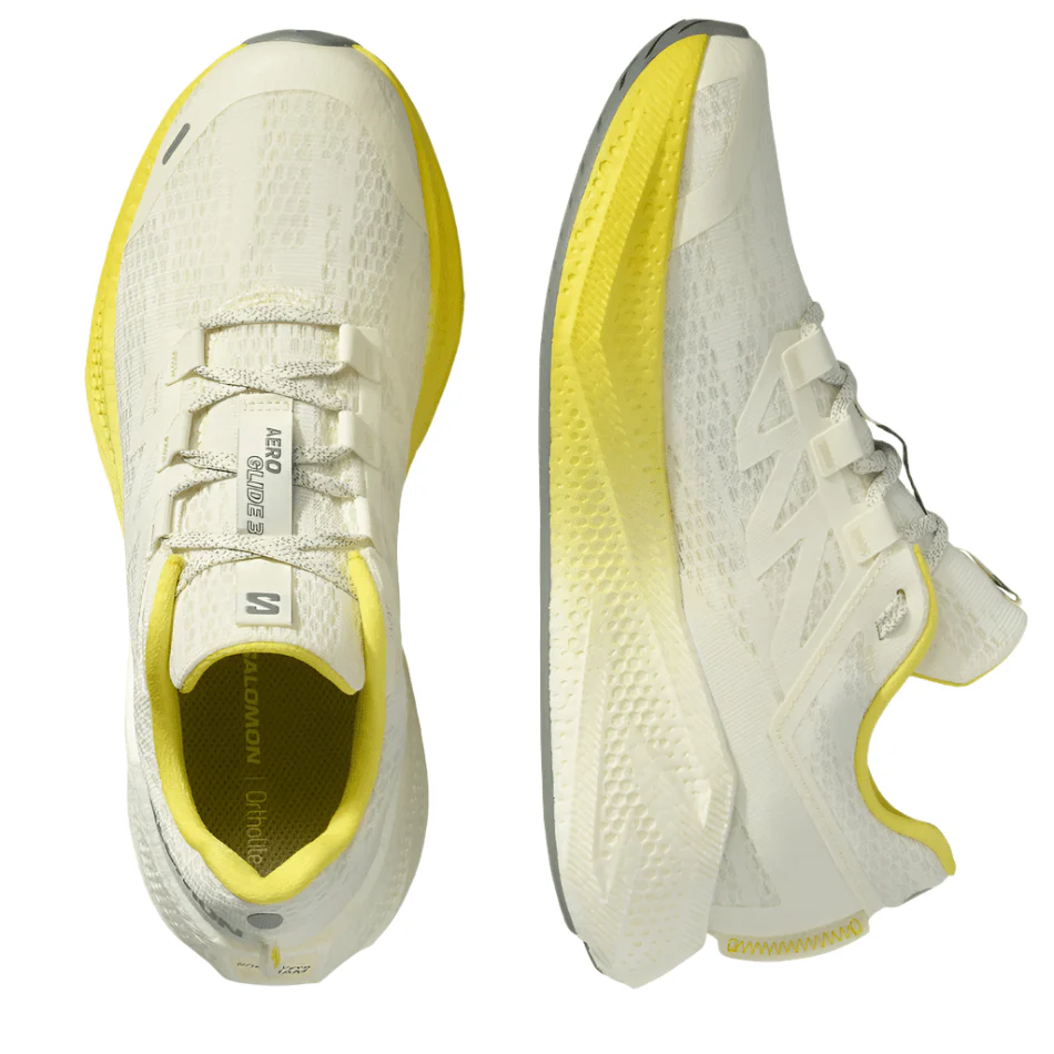 Salomon Men's Aeroglide 3 Running Shoes in Vanilla Ice/Blazing Yellow/Sedona Sage AW25 - Image 2
