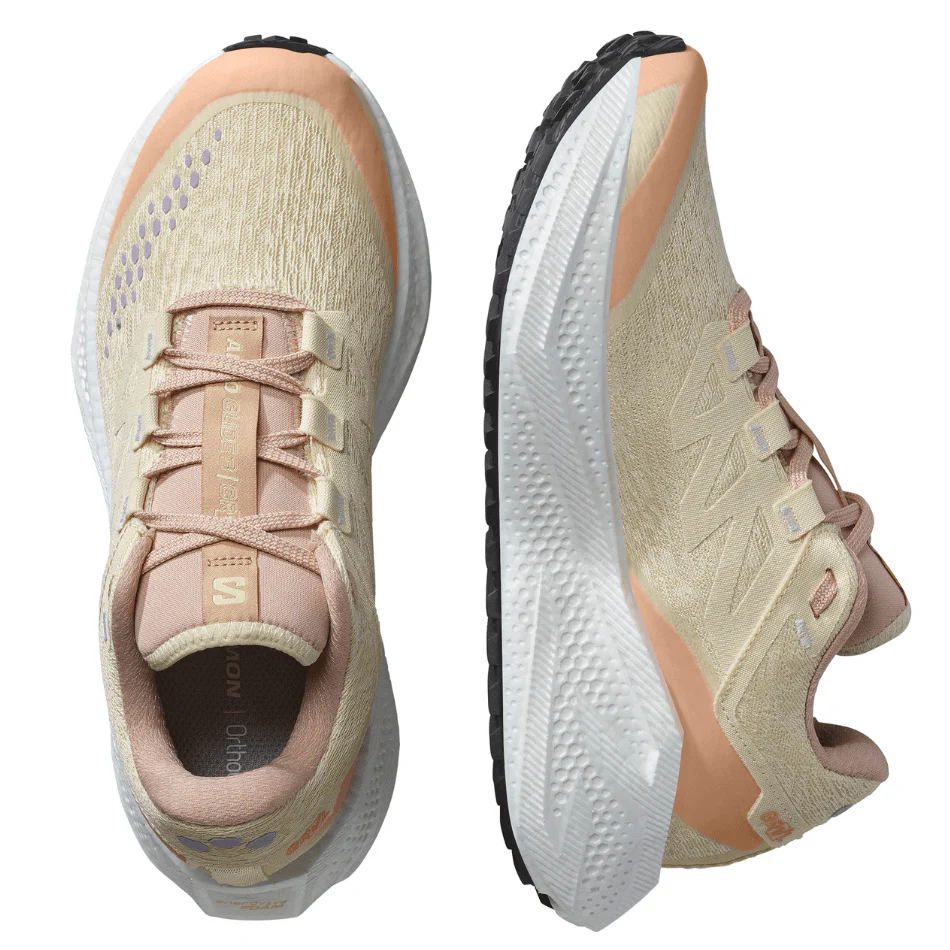 Salomon Women's Aeroglide 3 GRVL Running Shoes in Shortbread/White/Fusion Coral SS25 - Image 2