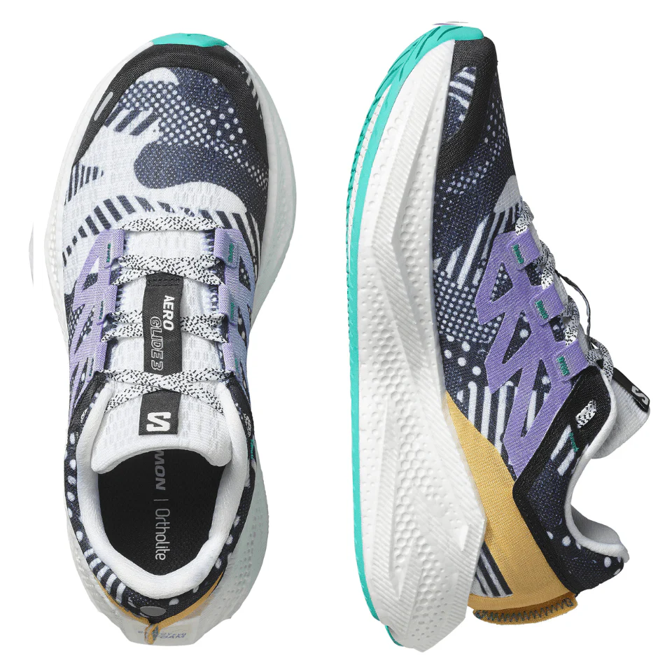 Salomon Women's Aeroglide 3 Proto Pack Running Shoes in White/Black/Waterfall SS25 - Image 2