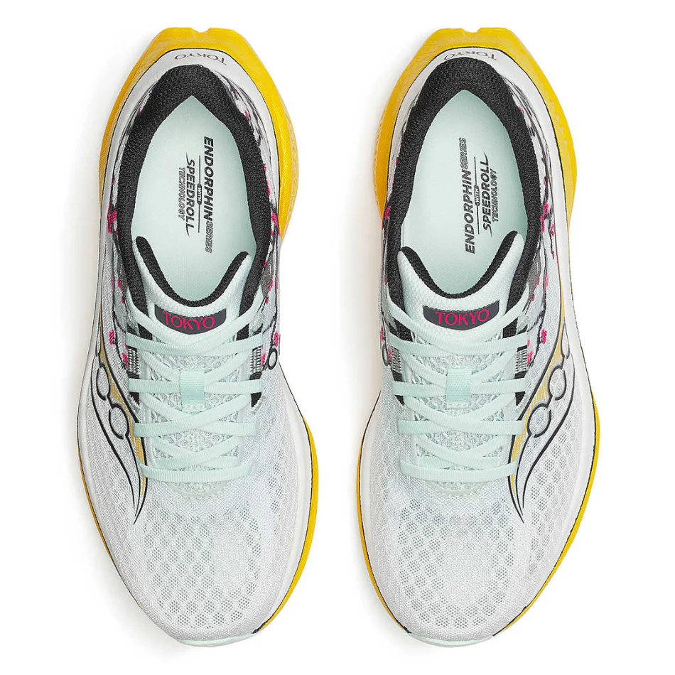 Saucony Men's Tokyo Endorphin Speed 5 Running Shoes in White/Fleur SS26 - Image 2