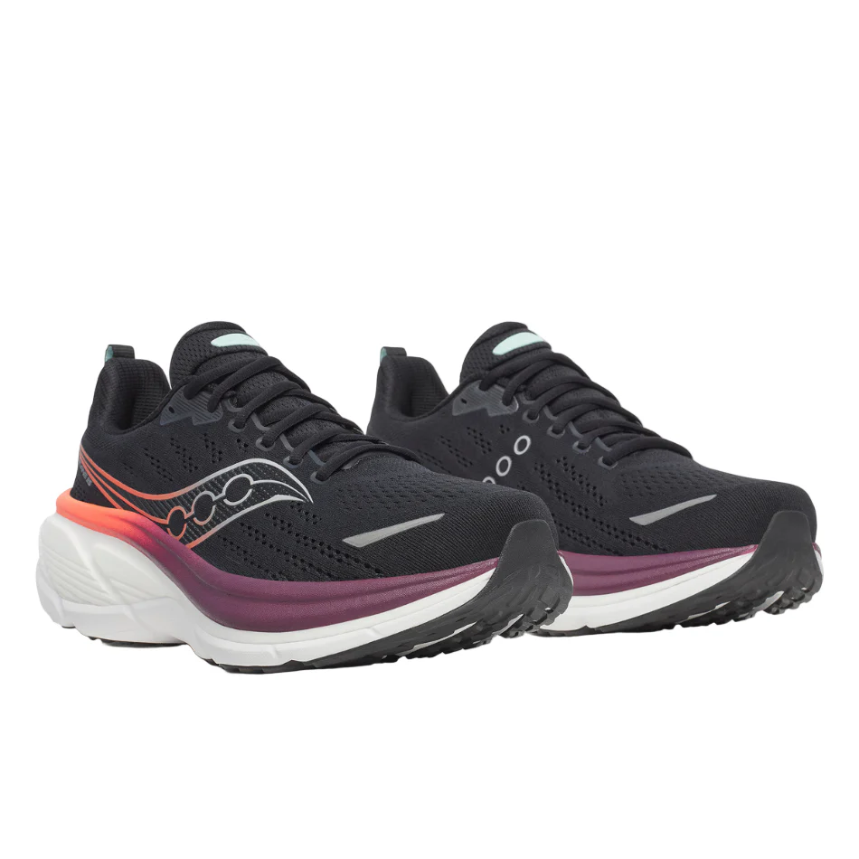 Saucony Men's Hurricane 25 Running Shoes in Black/Crimson SS26 - Image 4