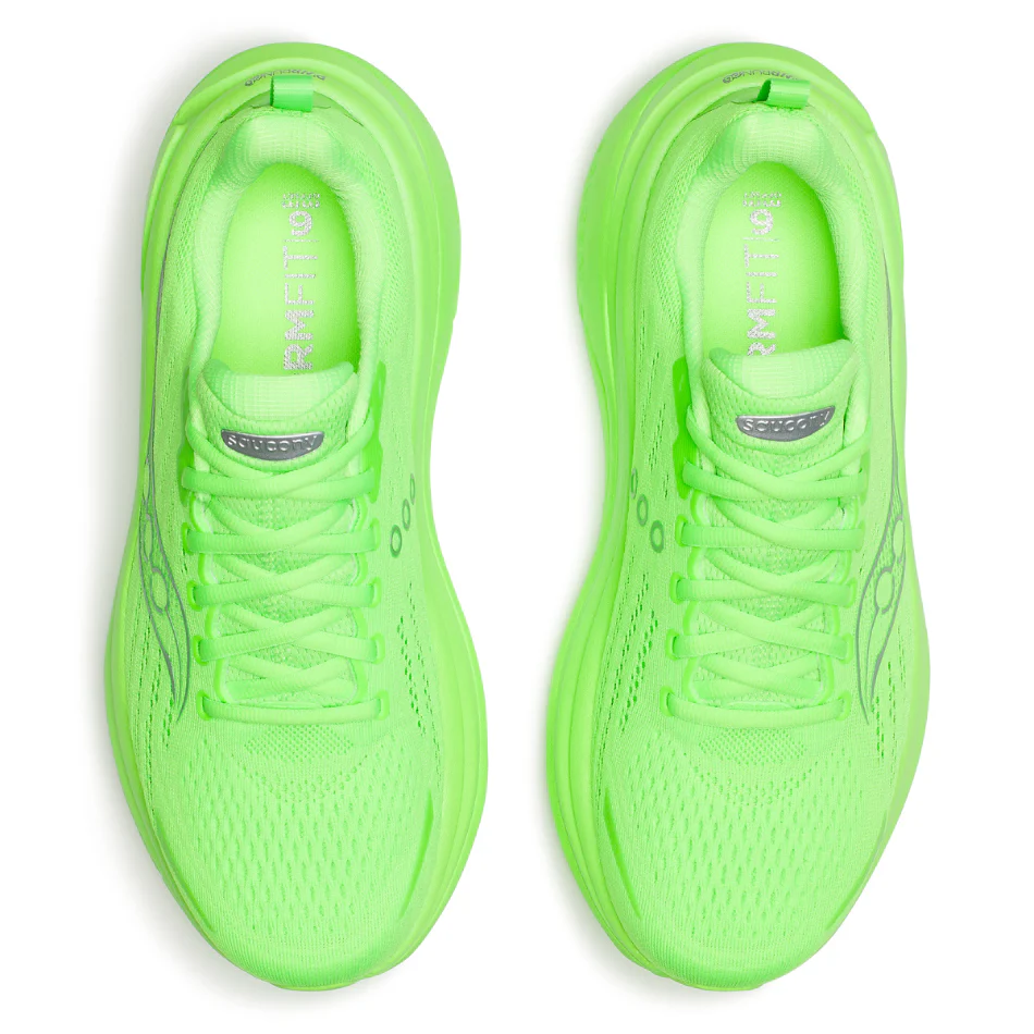 Saucony Men's Hurricane 25 Running Shoes in Silver/Slime SS26 - Image 2