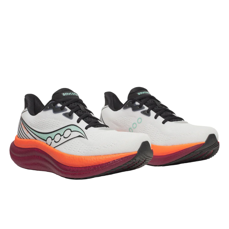 Saucony Men's Triumph 23 Running Shoes in White/Crimson SS26 - Image 4