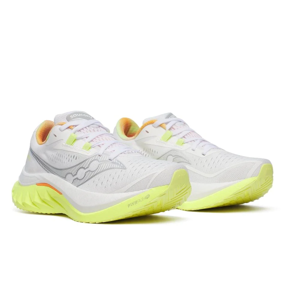 Saucony Women's Endorphin Speed 4 Running Shoes in White/Sunny SS25 - Image 2