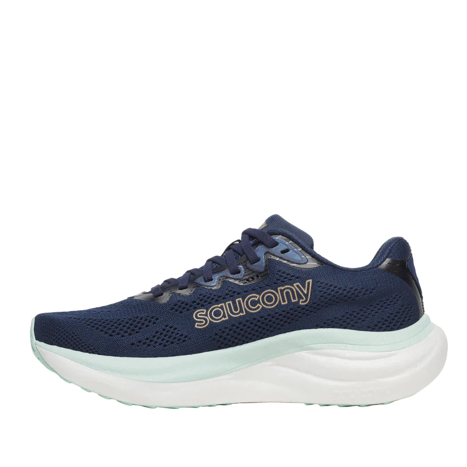 Saucony Women's Ride 19 Running Shoes in Navy/Aqua SS26 - Image 6
