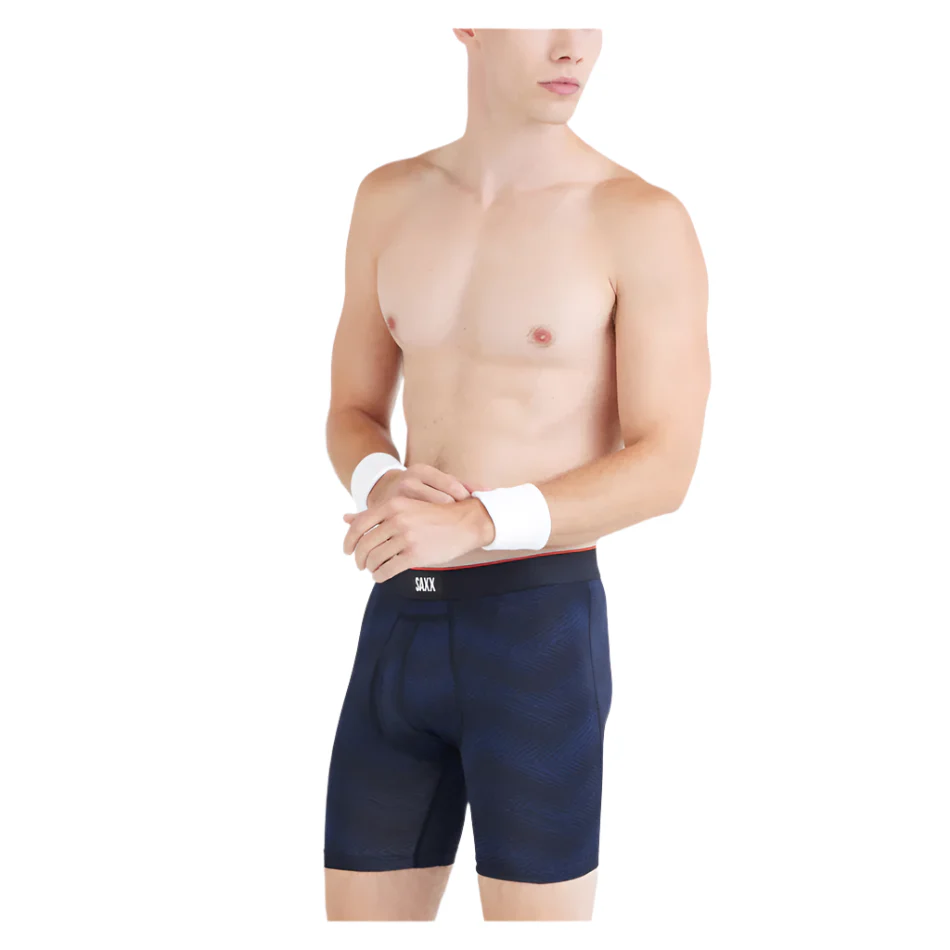 SAXX Men's Multi-sport Mesh Boxer Brief Fly (2 Pack) in Full Tilt Chevron/Black - Image 2