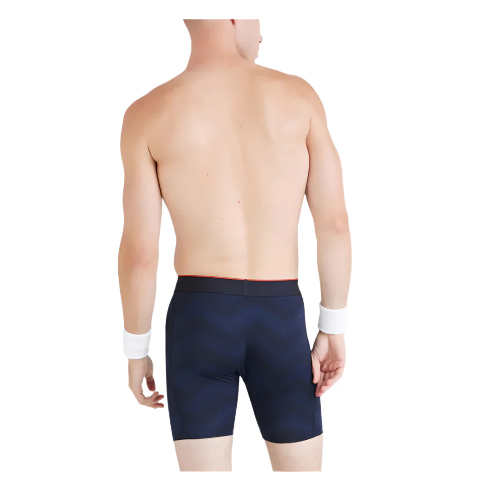 SAXX Men's Multi-sport Mesh Boxer Brief Fly (2 Pack) in Full Tilt Chevron/Black - Image 3