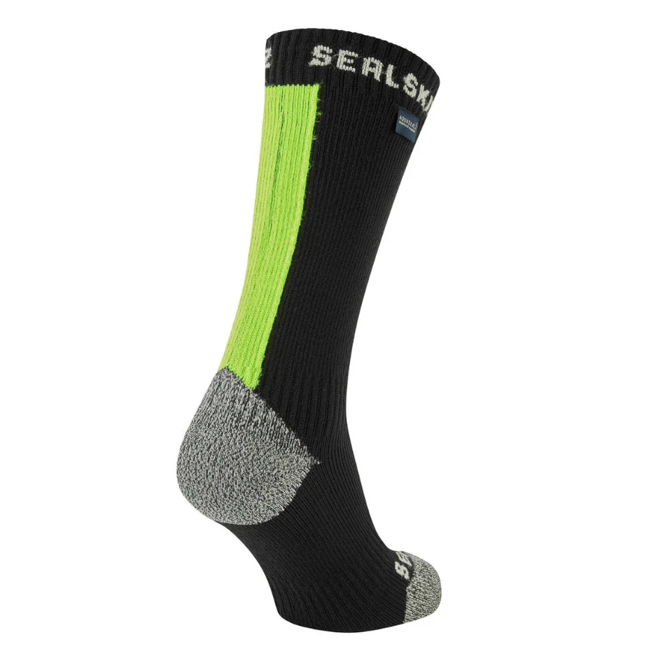 Sealskinz Waterproof Briston All Weather Mid Length Sock with Hydrostop in Neon Yellow AW24 - Image 2