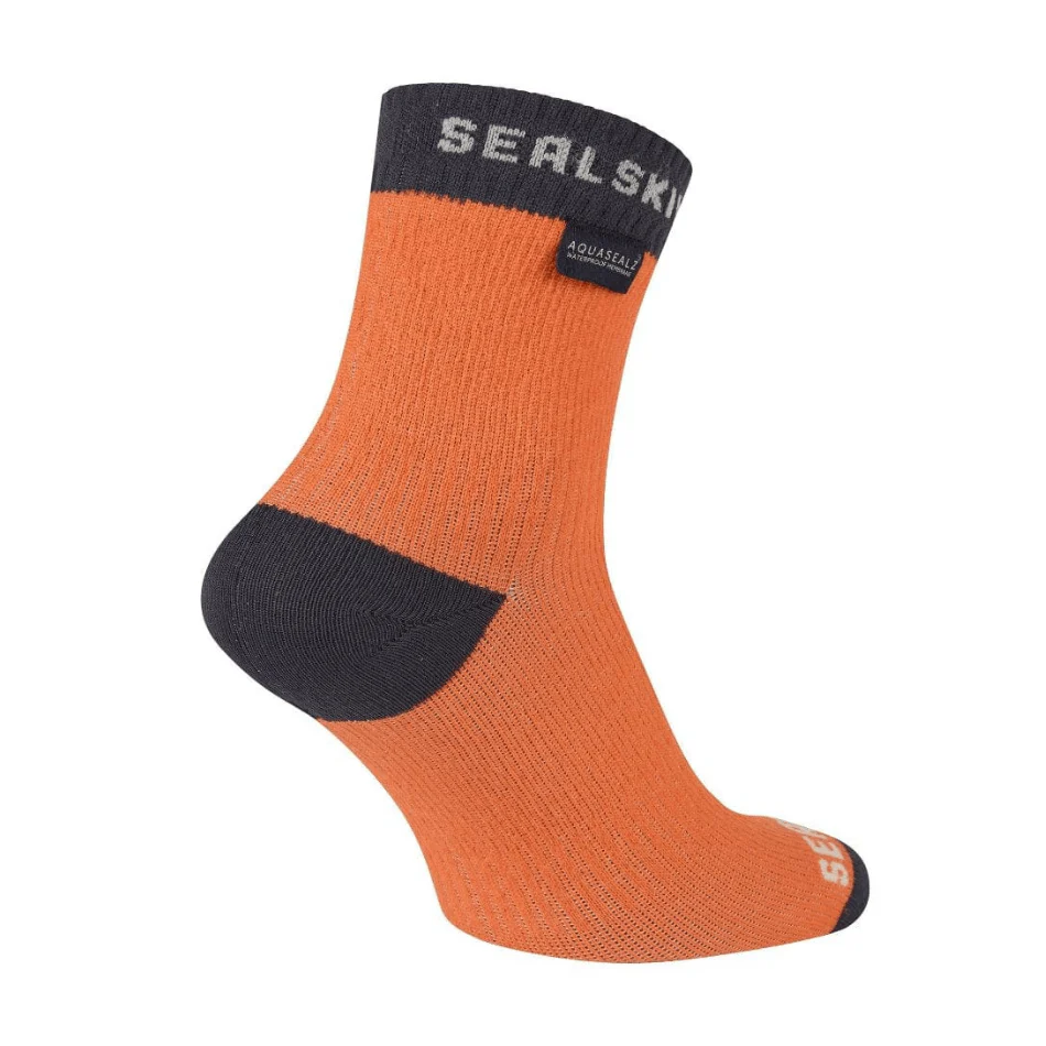 Sealskinz Wretham Waterproof Warm Weather Ankle Length Sock in Orange AW24 - Image 2
