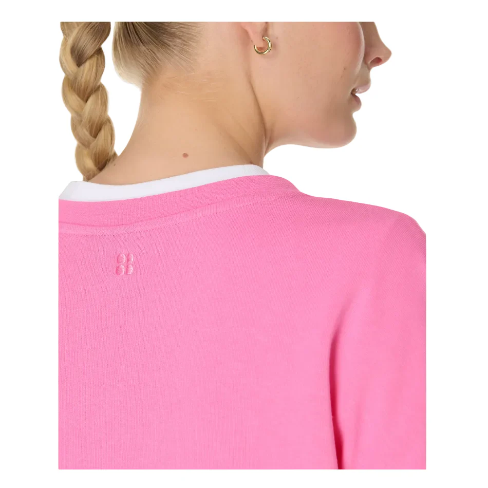 Sweaty Betty After Class Crop Sweatshirt in Guava Pink SS26 - Image 5