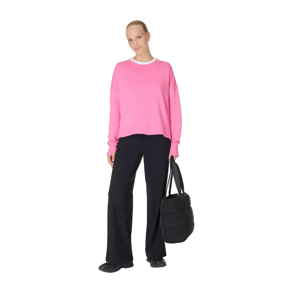 Sweaty Betty After Class Crop Sweatshirt in Guava Pink SS26 - Image 7