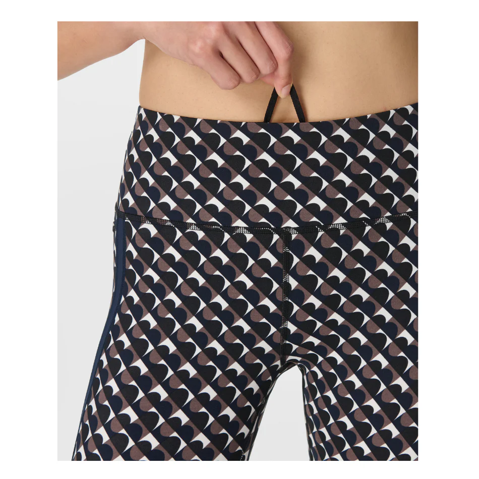 Sweaty Betty Power 7/8 Side Stripe Workout Leggings in Brown Arch Geo Print SS26 - Image 4