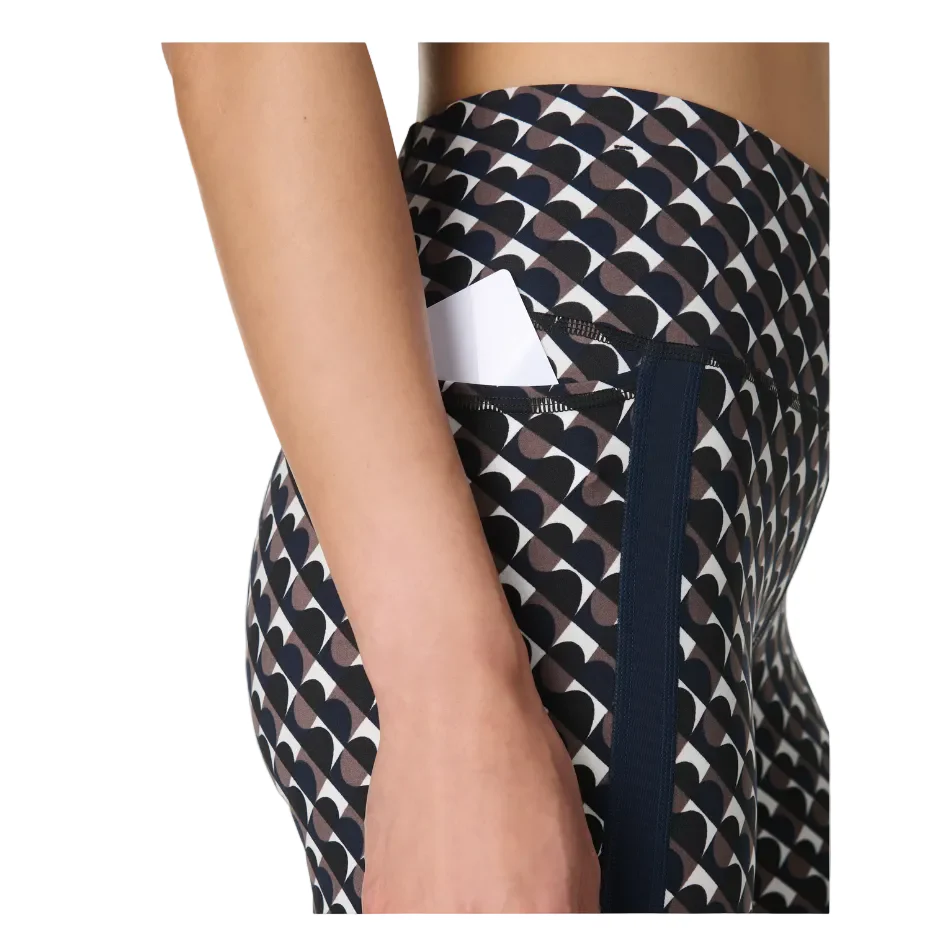 Sweaty Betty Power 7/8 Side Stripe Workout Leggings in Brown Arch Geo Print SS26 - Image 5