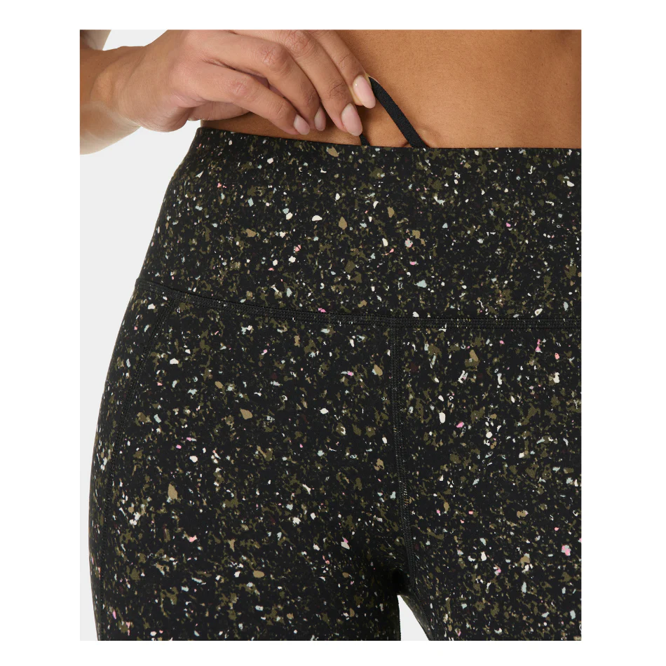 Sweaty Betty Power 7/8 Workout Leggings in Green Ditsy/Terrain Print SS26 - Image 6