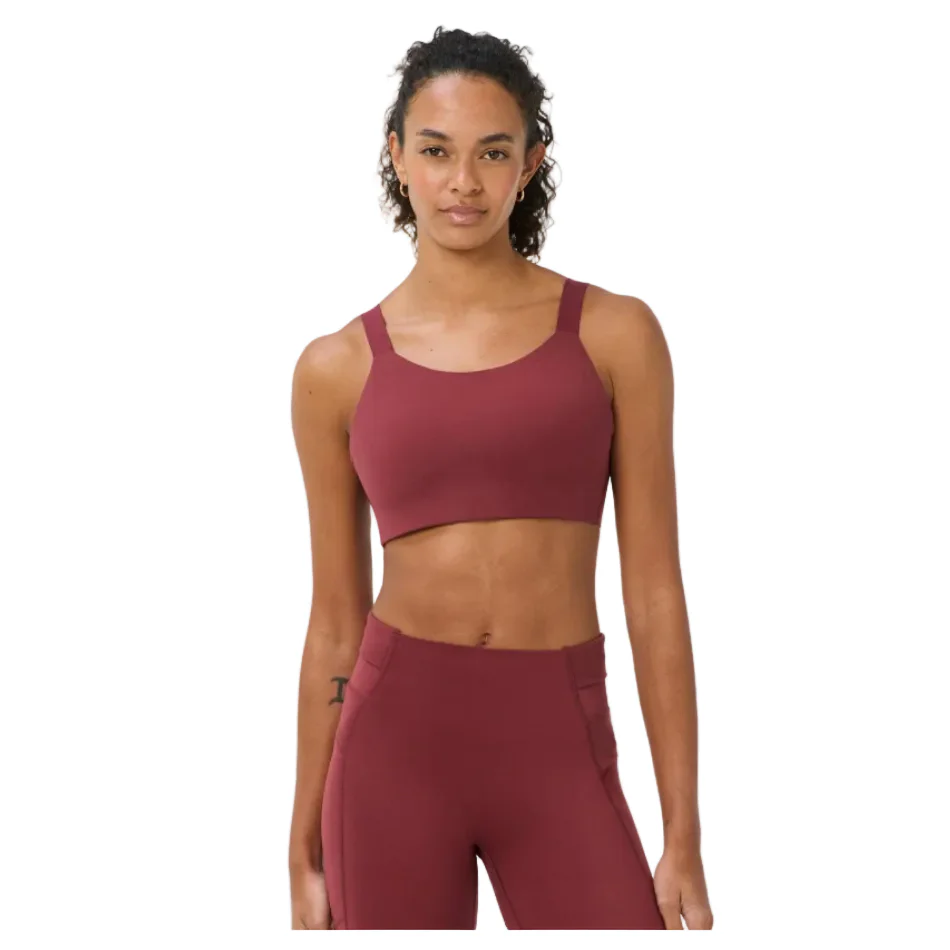 Sweaty Betty Runners High Sports Bra in Merlot Red AW26 - Image 2