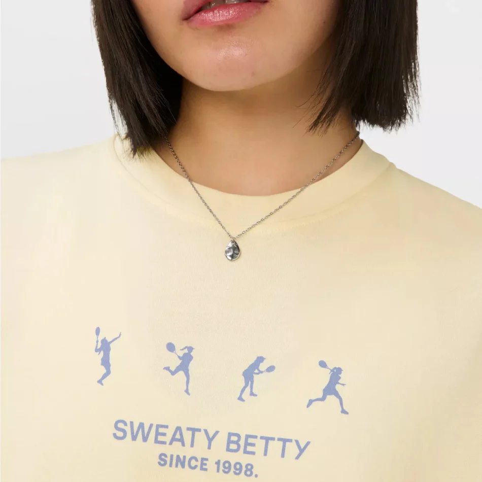 Sweaty Betty Tennis Graphic T-Shirt in Blue Tennis Ladies Print AW26 - Image 2