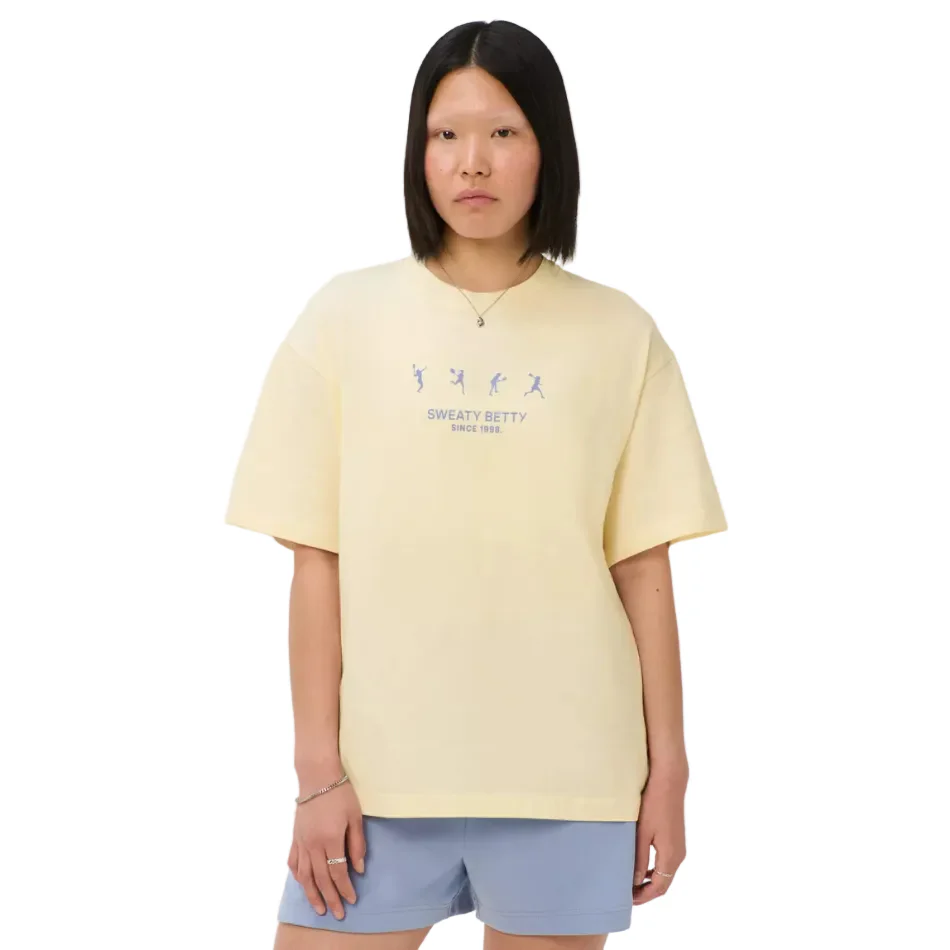 Sweaty Betty Tennis Graphic T-Shirt in Blue Tennis Ladies Print AW26 - Image 3