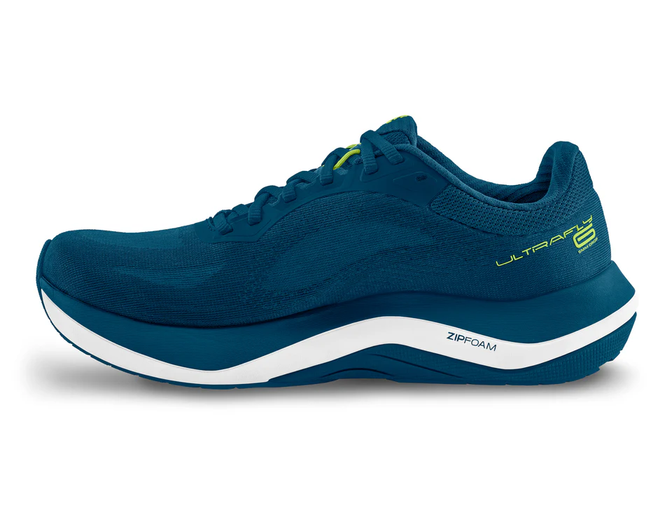 Topo Men's Ultrafly 6 Running Shoes in Navy/Lime SS26 - Image 2
